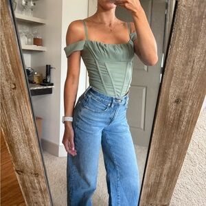 I.AM.GIA Green Bridget Corset Top